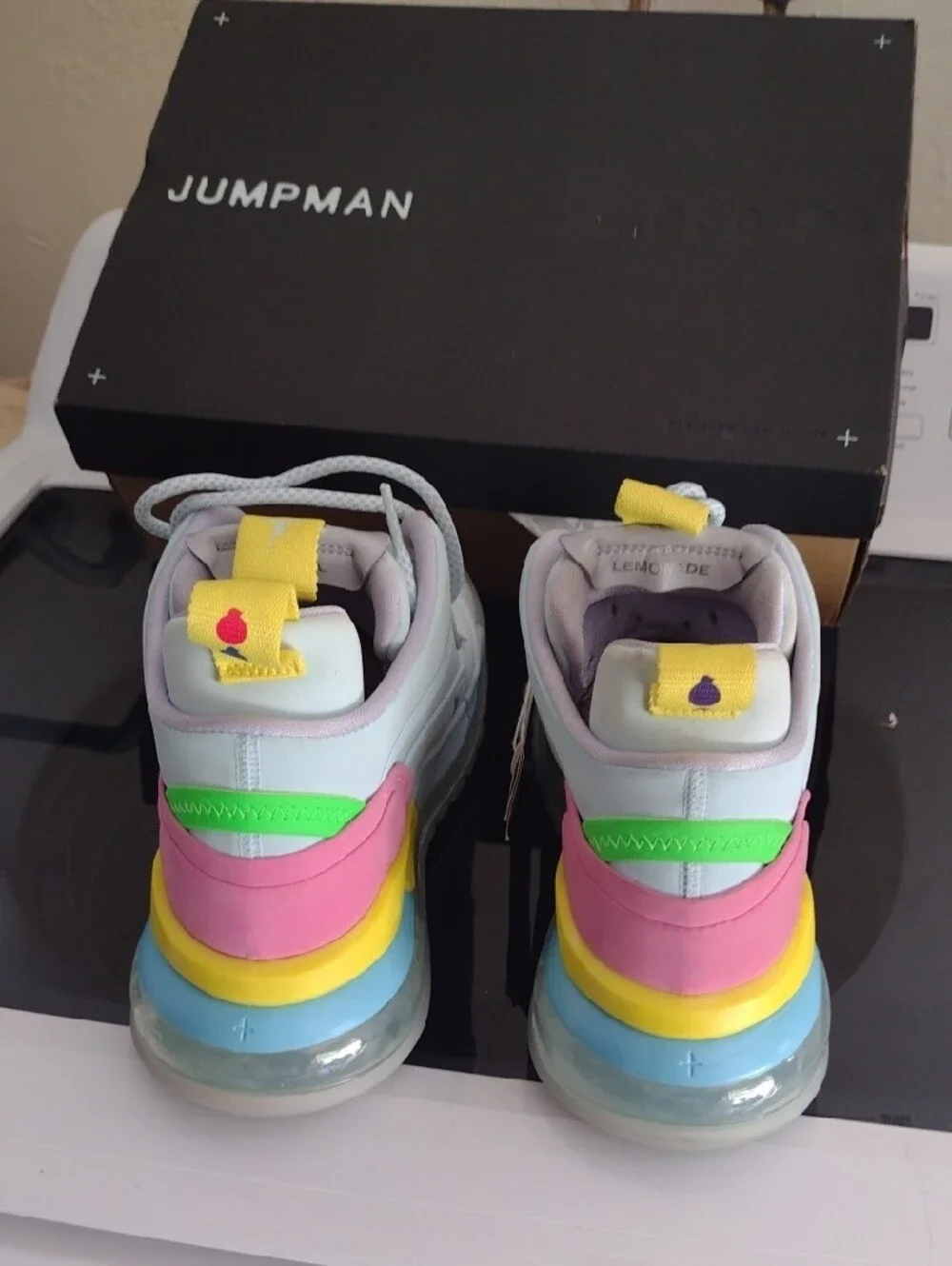 Jordan Kids Light Blue Sneakers with Yellow Accents
